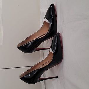 Patent Leather Red Bottom Stilleto Heels - Sz 9